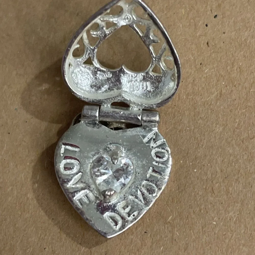 Jezlaine Jez Sterling Silver Crystal Mother Heart Locket Pendant Charm
